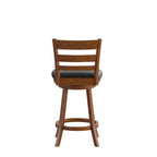 Sgabello da bancone con schienale a pioli Antique Oak/Espresso e nero con seduta girevole, 1 posto