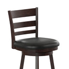 Sgabello da bancone con schienale a pioli Antique Oak/Espresso e nero con seduta girevole, 1 posto