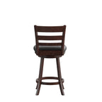 Sgabello da bancone con schienale a pioli Antique Oak/Espresso e nero con seduta girevole, 1 posto