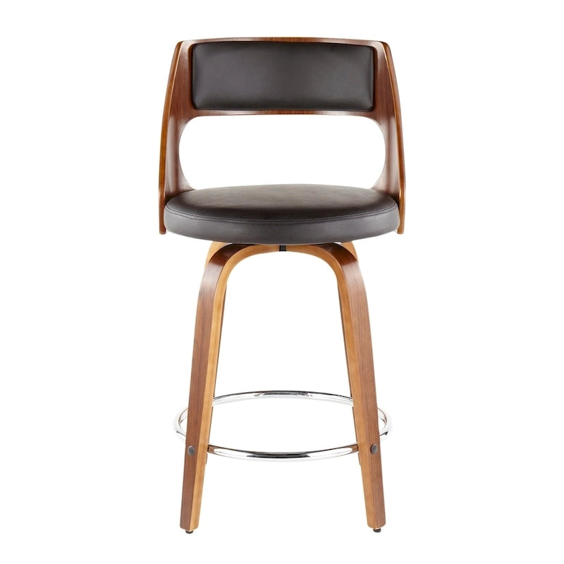 Sgabello da bancone girevole in similpelle con struttura in legno, set da 2