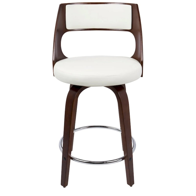 Sgabello da bancone girevole in similpelle con struttura in legno, set da 2