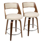 Sgabello da bancone girevole in similpelle con struttura in legno, set da 2