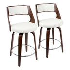 Sgabello da bancone girevole in similpelle con struttura in legno, set da 2