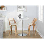 Sgabello da bancone girevole in similpelle con struttura in legno, set da 2