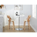 Sgabello da bancone girevole in similpelle con struttura in legno, set da 2