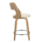 Sgabello da bancone girevole in similpelle con struttura in legno, set da 2