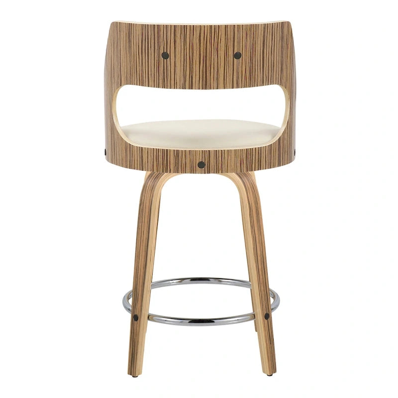 Sgabello da bancone girevole in similpelle con struttura in legno, set da 2