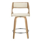 Sgabello da bancone girevole in similpelle con struttura in legno, set da 2