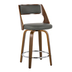 Sgabello da bancone girevole in similpelle con struttura in legno, set da 2