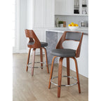 Sgabello da bancone girevole in similpelle con struttura in legno, set da 2