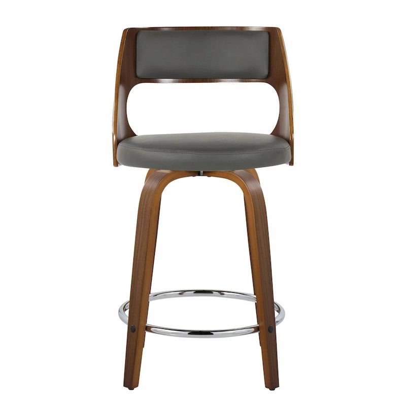 Sgabello da bancone girevole in similpelle con struttura in legno, set da 2