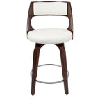 Sgabello da bancone girevole in similpelle con struttura in legno, set da 2