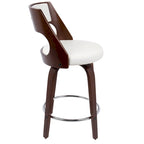 Sgabello da bancone girevole in similpelle con struttura in legno, set da 2