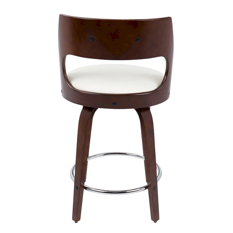 Sgabello da bancone girevole in similpelle con struttura in legno, set da 2