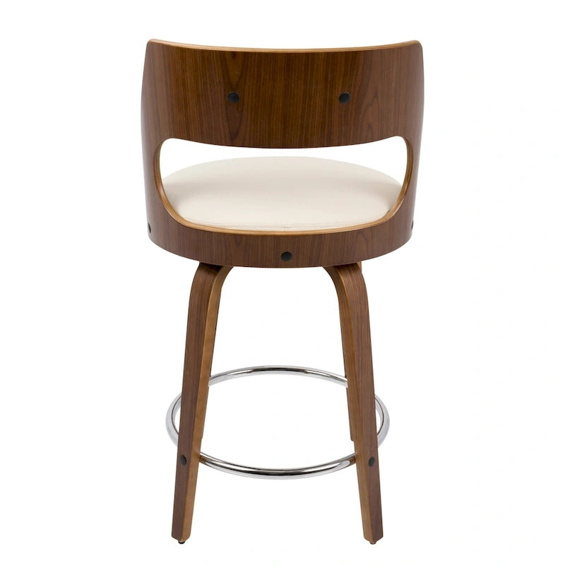 Sgabello da bancone girevole in similpelle con struttura in legno, set da 2