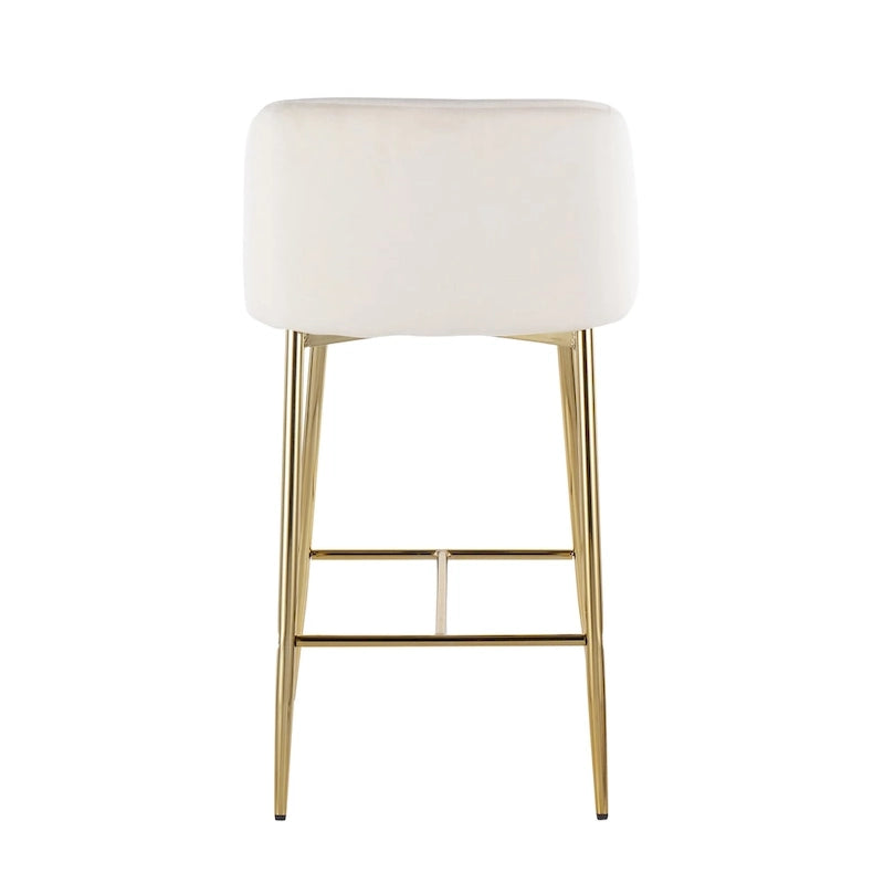 Sgabello da Bancone in Velluto, Set da 2 – Colori e Finiture Multiple