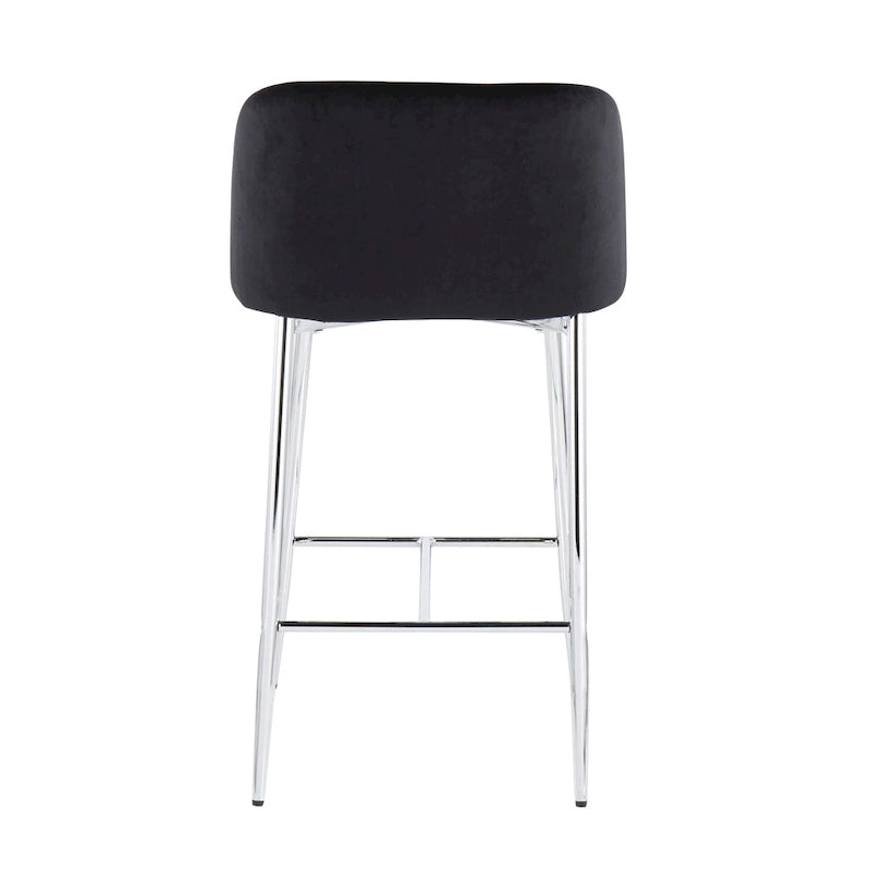 Sgabello da Bancone in Velluto, Set da 2 – Colori e Finiture Multiple