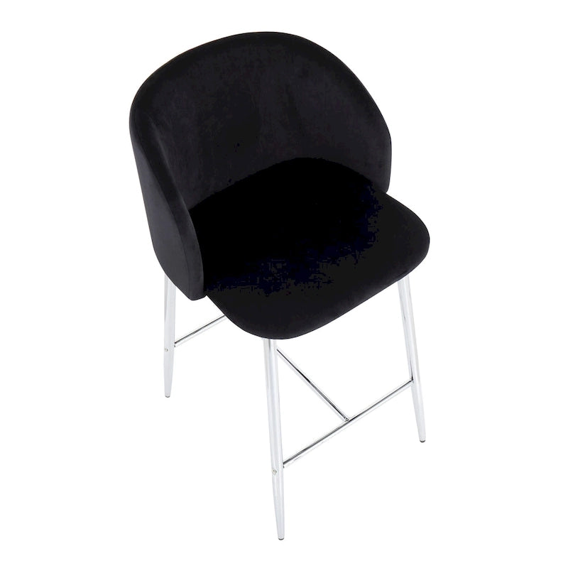 Sgabello da Bancone in Velluto, Set da 2 – Colori e Finiture Multiple
