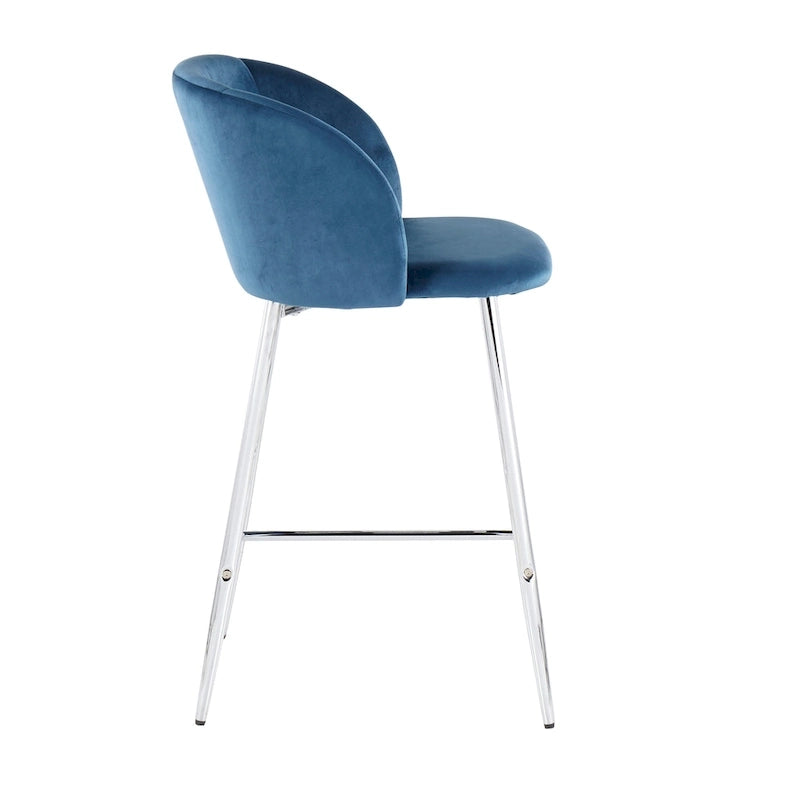 Sgabello da Bancone in Velluto, Set da 2 – Colori e Finiture Multiple