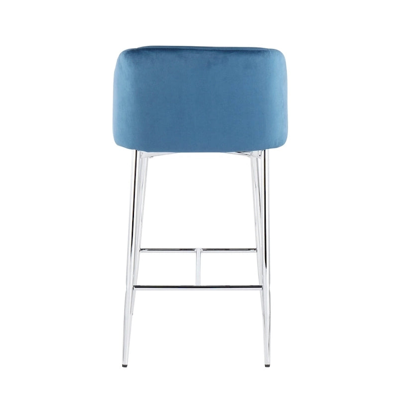 Sgabello da Bancone in Velluto, Set da 2 – Colori e Finiture Multiple