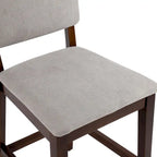 Sgabello da bancone in spugna beige/grigio con schienale, set da 2