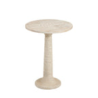 Tavolino rotondo White Wash con base rivestita in juta, 1 pezzo