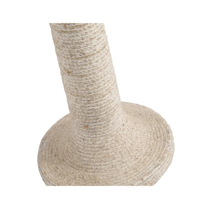 Tavolino rotondo White Wash con base rivestita in juta, 1 pezzo
