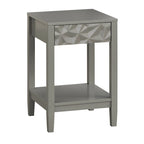 Tavolino con cassetto e ripiano grigio antracite/bianco, per 1