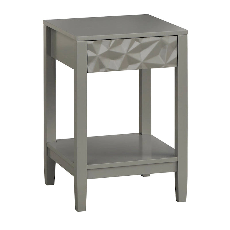 Tavolino con cassetto e ripiano grigio antracite/bianco, per 1