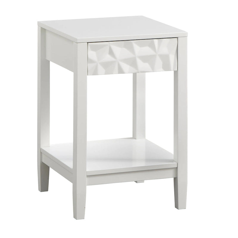 Tavolino con cassetto e ripiano grigio antracite/bianco, per 1