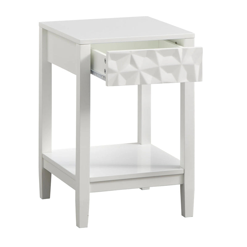 Tavolino con cassetto e ripiano grigio antracite/bianco, per 1
