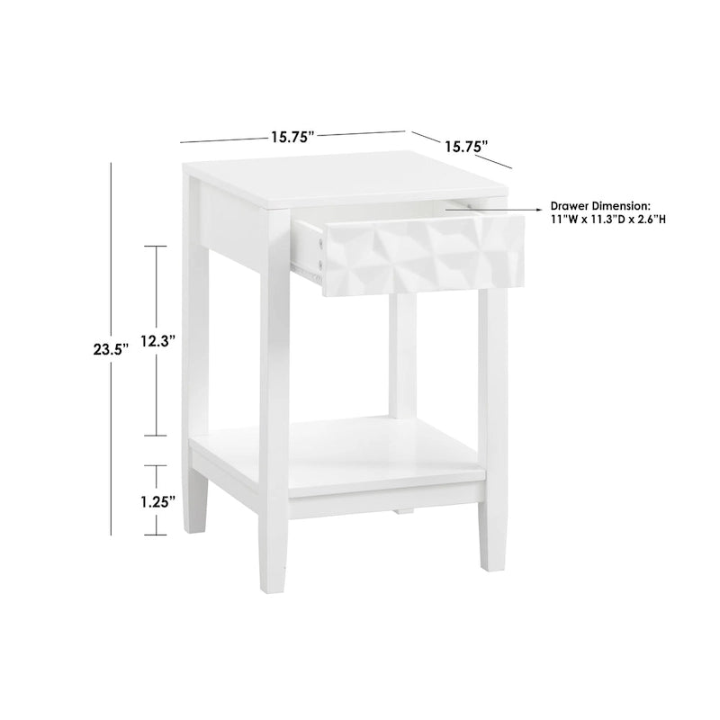 Tavolino con cassetto e ripiano grigio antracite/bianco, per 1