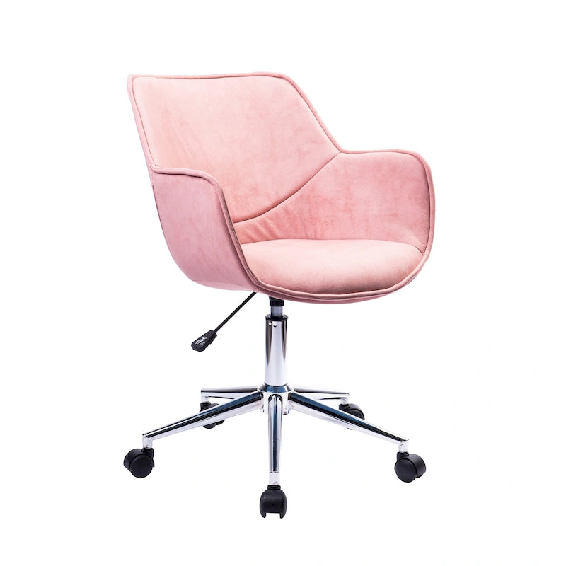 Sedia da ufficio singola in microfibra regolabile (verde/blu/grigio/rosa) con braccioli