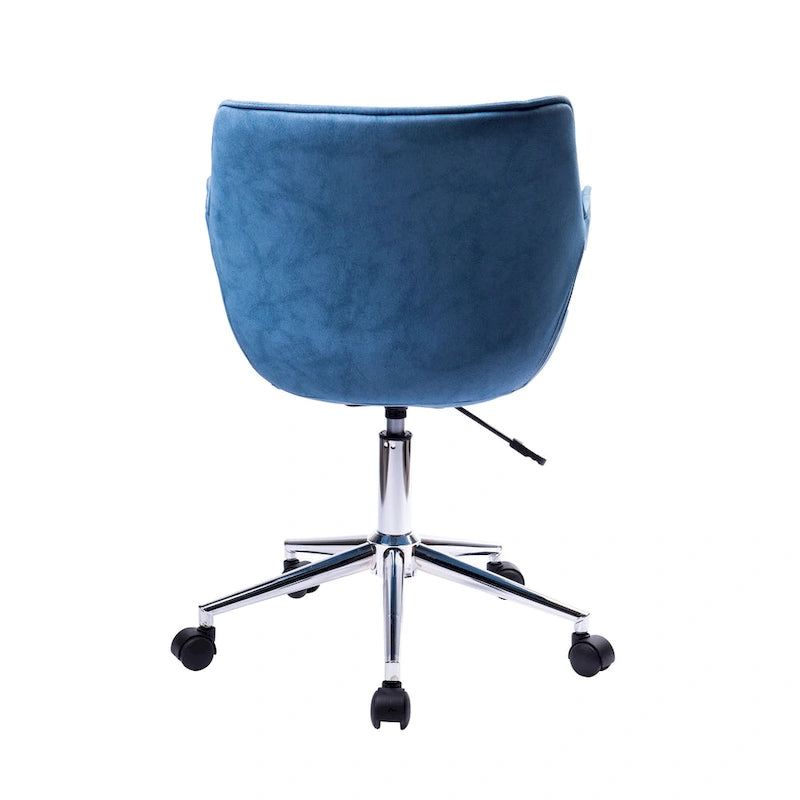 Sedia da ufficio singola in microfibra regolabile (verde/blu/grigio/rosa) con braccioli