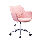 Sedia da ufficio singola in microfibra regolabile (verde/blu/grigio/rosa) con braccioli