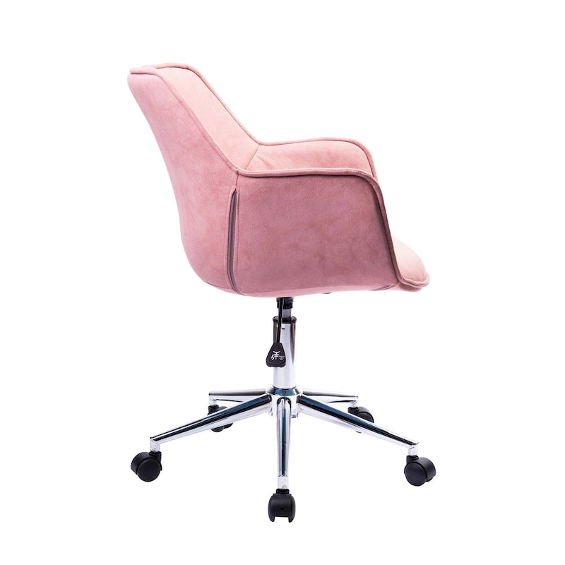 Sedia da ufficio singola in microfibra regolabile (verde/blu/grigio/rosa) con braccioli