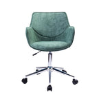 Sedia da ufficio singola in microfibra regolabile (verde/blu/grigio/rosa) con braccioli