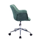 Sedia da ufficio singola in microfibra regolabile (verde/blu/grigio/rosa) con braccioli