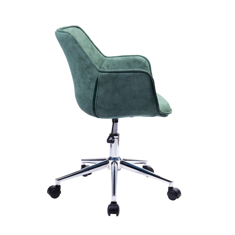 Sedia da ufficio singola in microfibra regolabile (verde/blu/grigio/rosa) con braccioli