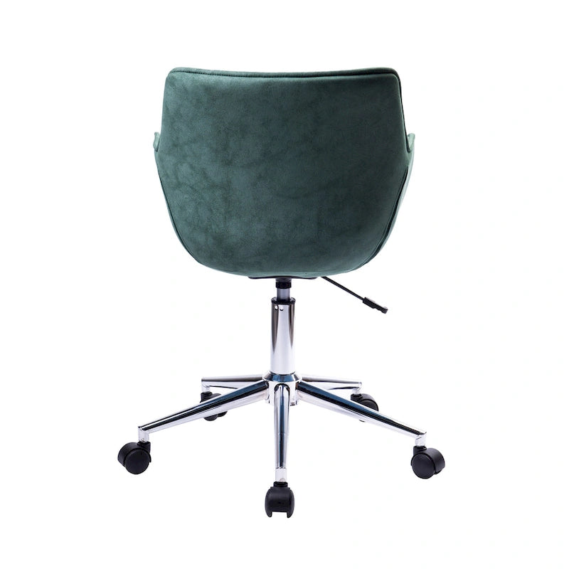 Sedia da ufficio singola in microfibra regolabile (verde/blu/grigio/rosa) con braccioli