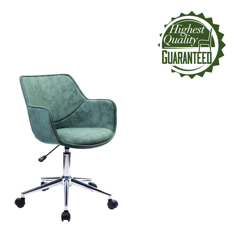 Sedia da ufficio singola in microfibra regolabile (verde/blu/grigio/rosa) con braccioli