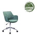 Sedia da ufficio singola in microfibra regolabile (verde/blu/grigio/rosa) con braccioli
