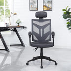 Sedia da ufficio ergonomica regolabile con poggiatesta, sedia da scrivania ergonomica, sedia da ufficio a rete ad alto schienale con supporto lombare e ruote