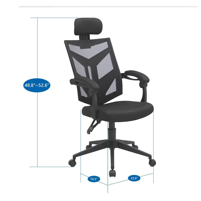 Sedia da ufficio ergonomica regolabile con poggiatesta, sedia da scrivania ergonomica, sedia da ufficio a rete ad alto schienale con supporto lombare e ruote