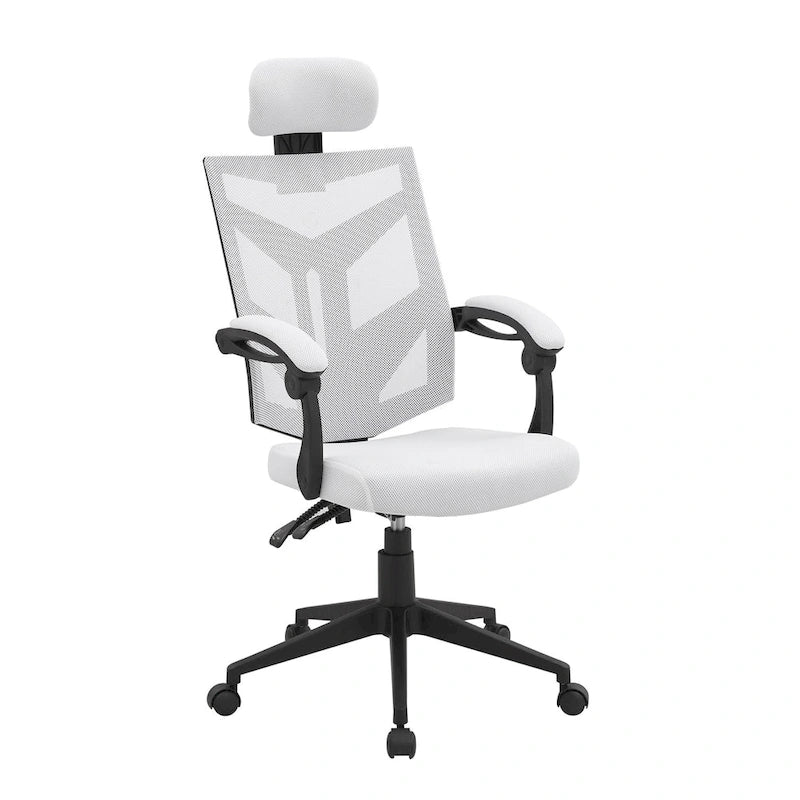 Sedia da ufficio ergonomica regolabile con poggiatesta, sedia da scrivania ergonomica, sedia da ufficio a rete ad alto schienale con supporto lombare e ruote