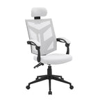 Sedia da ufficio ergonomica regolabile con poggiatesta, sedia da scrivania ergonomica, sedia da ufficio a rete ad alto schienale con supporto lombare e ruote