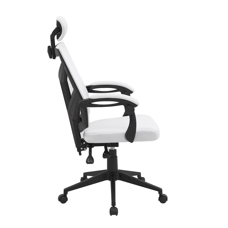Sedia da ufficio ergonomica regolabile con poggiatesta, sedia da scrivania ergonomica, sedia da ufficio a rete ad alto schienale con supporto lombare e ruote