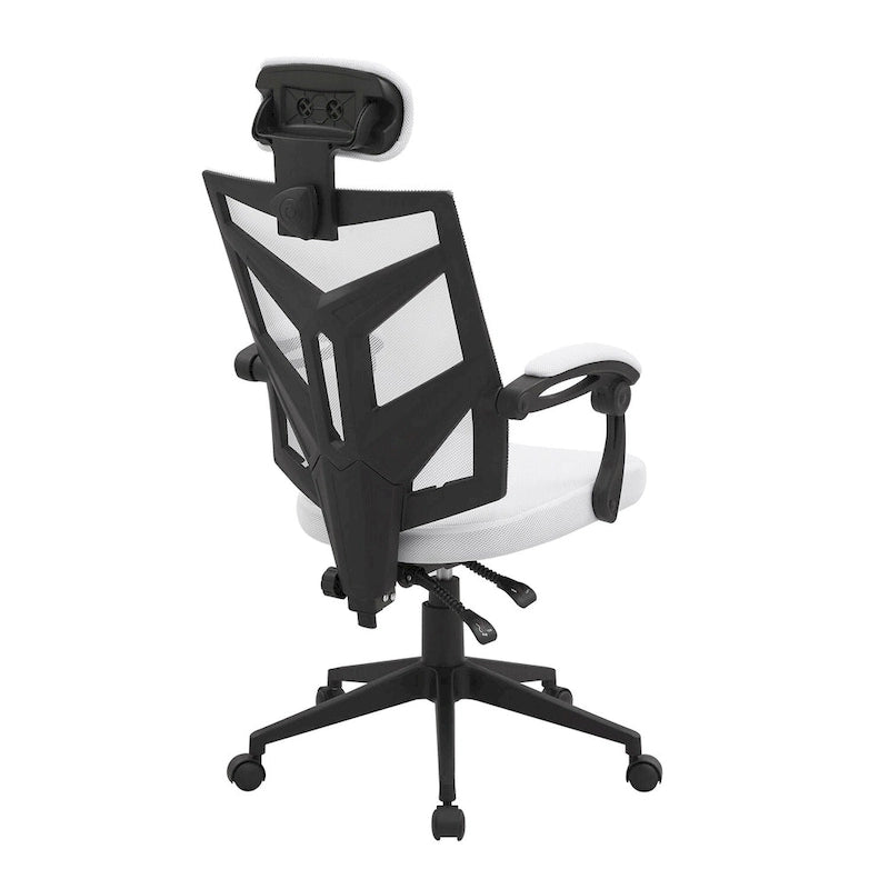 Sedia da ufficio ergonomica regolabile con poggiatesta, sedia da scrivania ergonomica, sedia da ufficio a rete ad alto schienale con supporto lombare e ruote