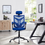 Sedia da ufficio ergonomica regolabile con poggiatesta, sedia da scrivania ergonomica, sedia da ufficio a rete ad alto schienale con supporto lombare e ruote
