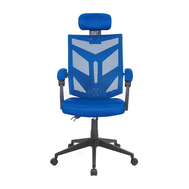 Sedia da ufficio ergonomica regolabile con poggiatesta, sedia da scrivania ergonomica, sedia da ufficio a rete ad alto schienale con supporto lombare e ruote